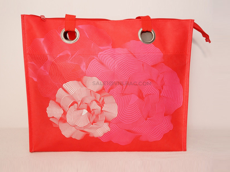 Non woven with zipper and metallic holes 2
